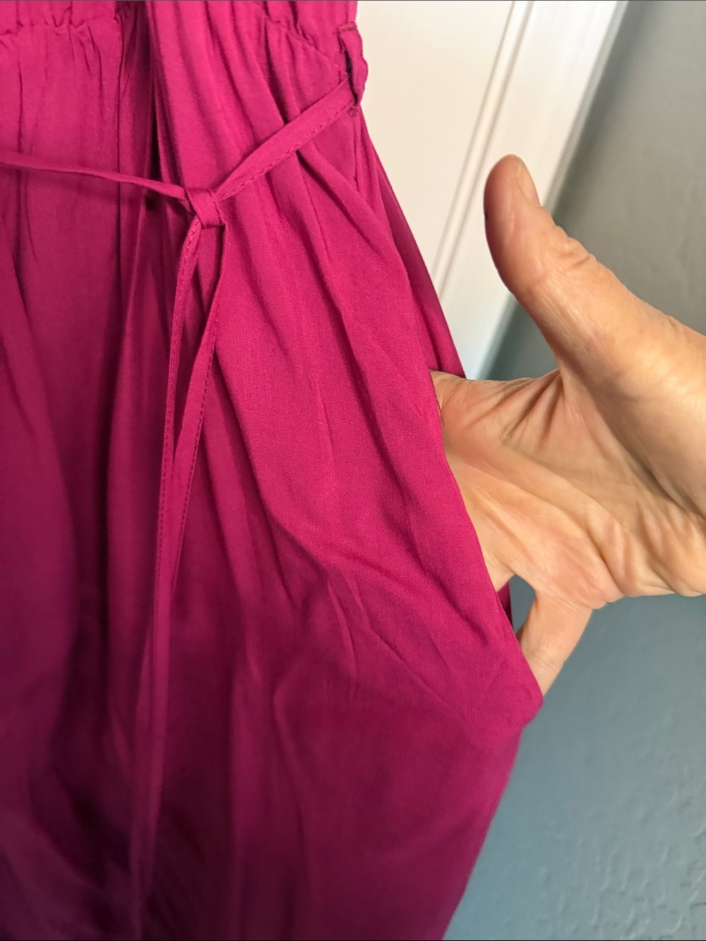 DAVI & DANI Fuchsia Maxi Dress with Multicolor Floral Embroidery - Picture 6 of 6